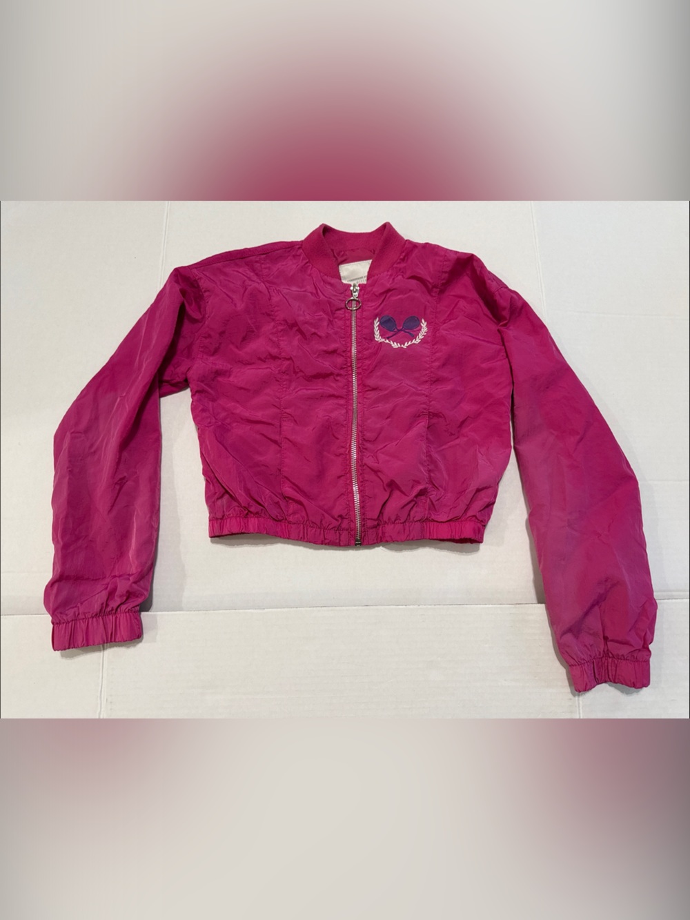 Common Stitch Girls Hot Pink Windbreaker Jacket Tennis Club